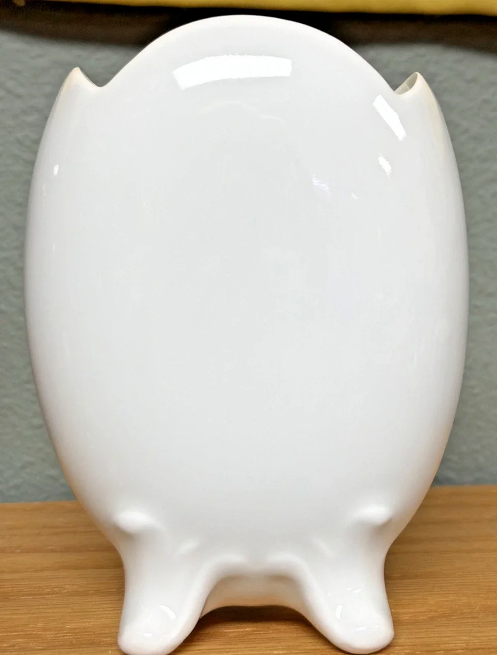 Vintage PM Bavaria Germany White Porcelain Vase Spooner Embossed Scalloped